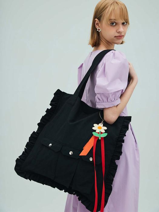 Utility Square Shirring Bag_Black
