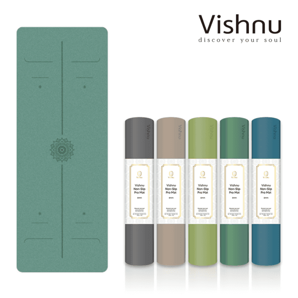 비슈누 5mm 가이드라인 천연고무 요가매트