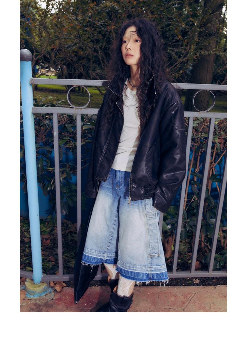 Take Care Workwear Denim Crop Shorts