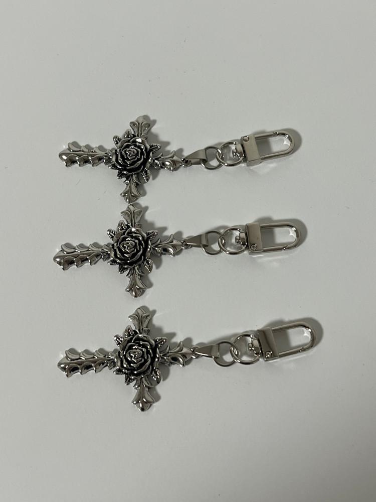 Rose cross keyring/로즈십자가키링(MADE,ONLY PUNKY)