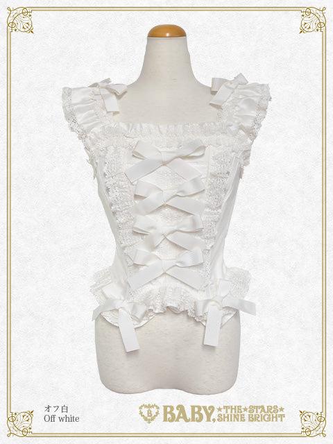 Emmy Ribbon Corset - Off white White