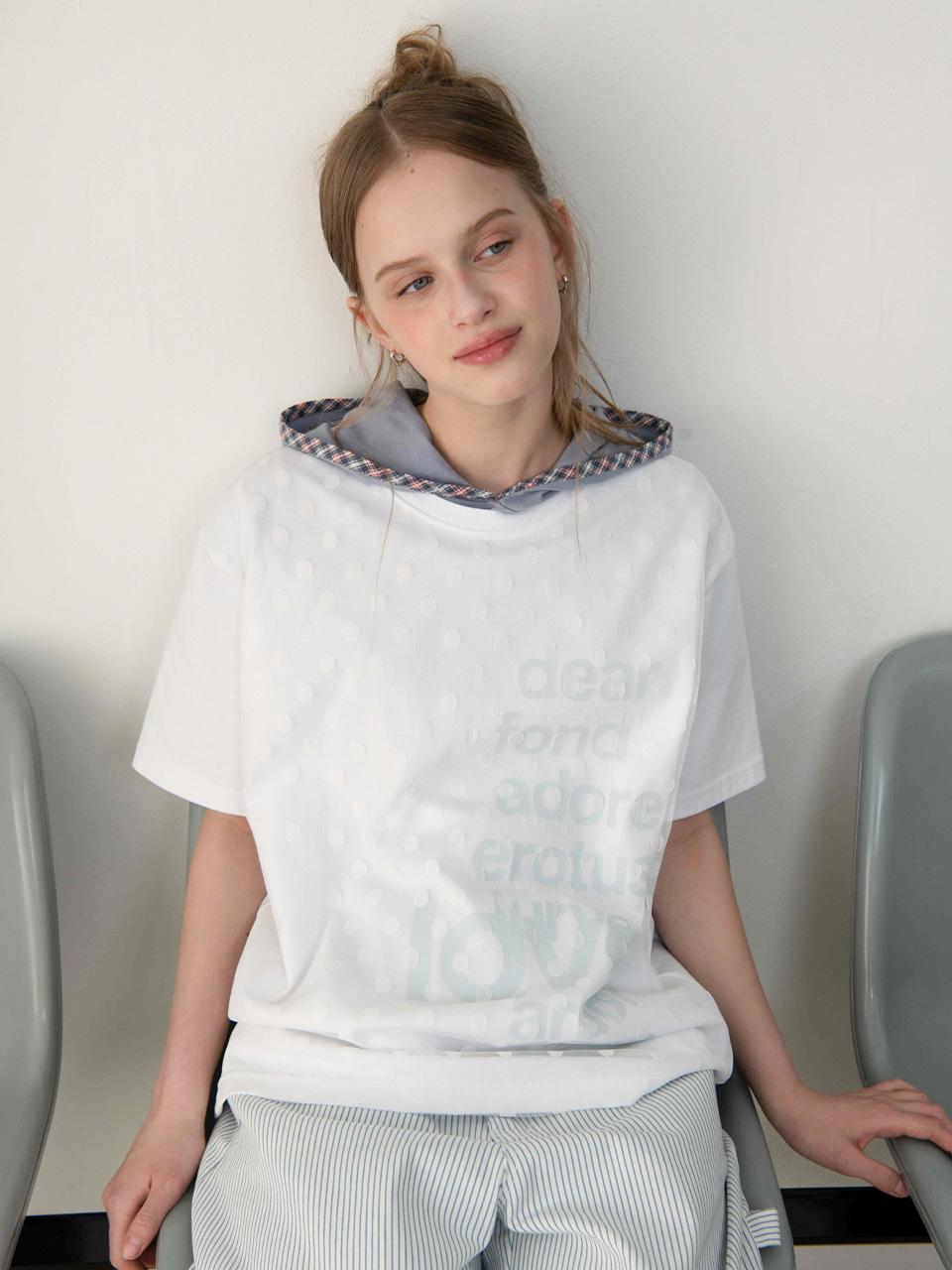 Dot Lace Lettering T-Shirts, White