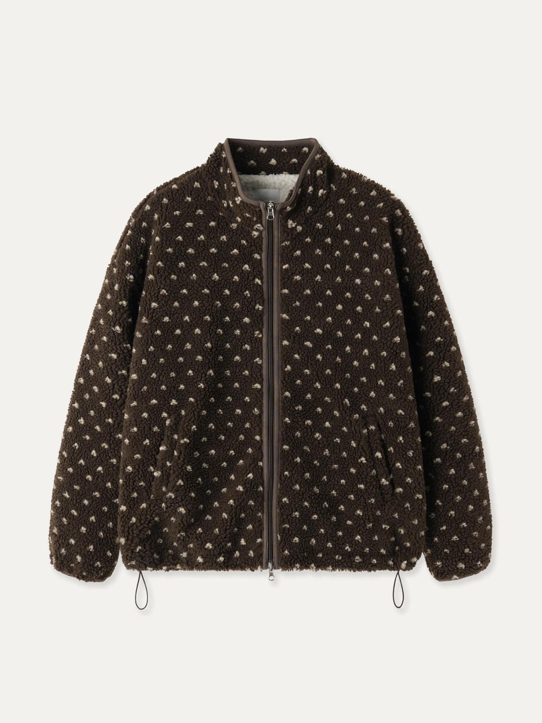 (당일배송) Mini Heart Fleece Zip-Up_Choco Brown