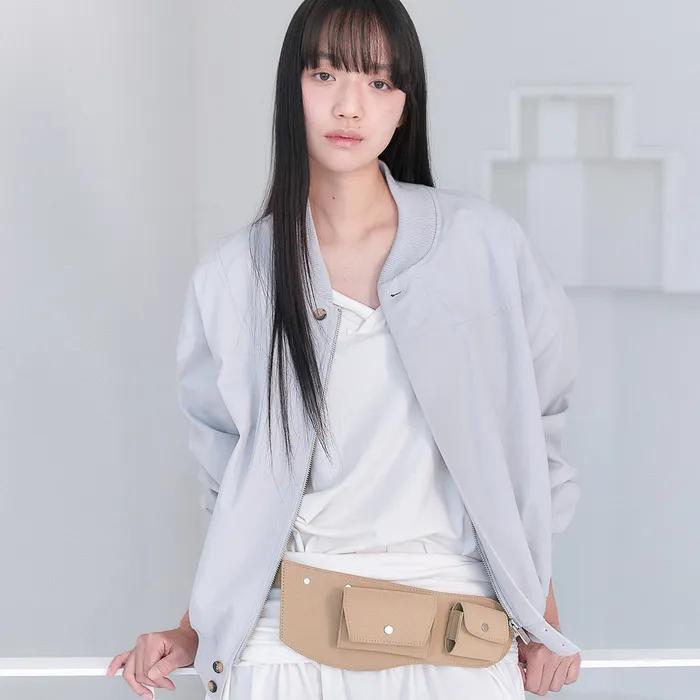 COTTON STITCH BLOUSON JUMPER [ PALE BLUE ]