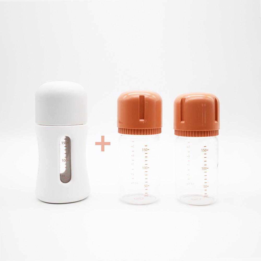 요한손베비스 안심유리젖병 160ml 세트 (내추럴스트림 S꼭지 적용)