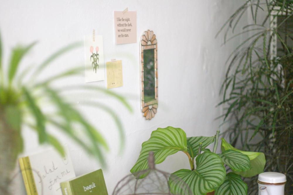 꽃 빈티지 벽걸이 거울