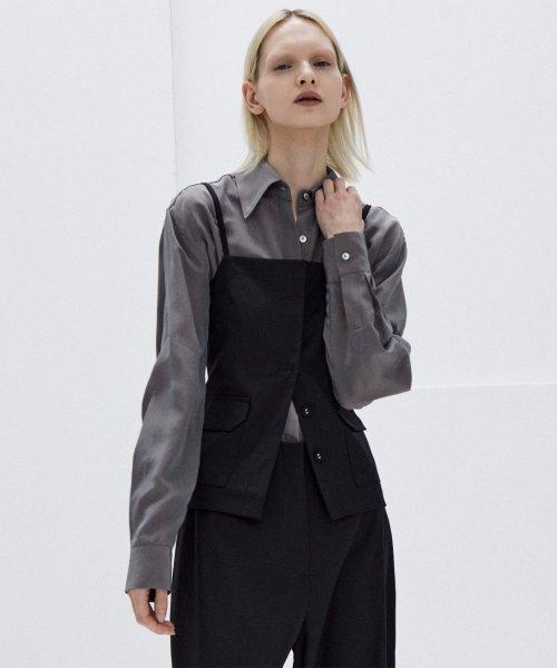 포켓 버튼 베스트(블랙)