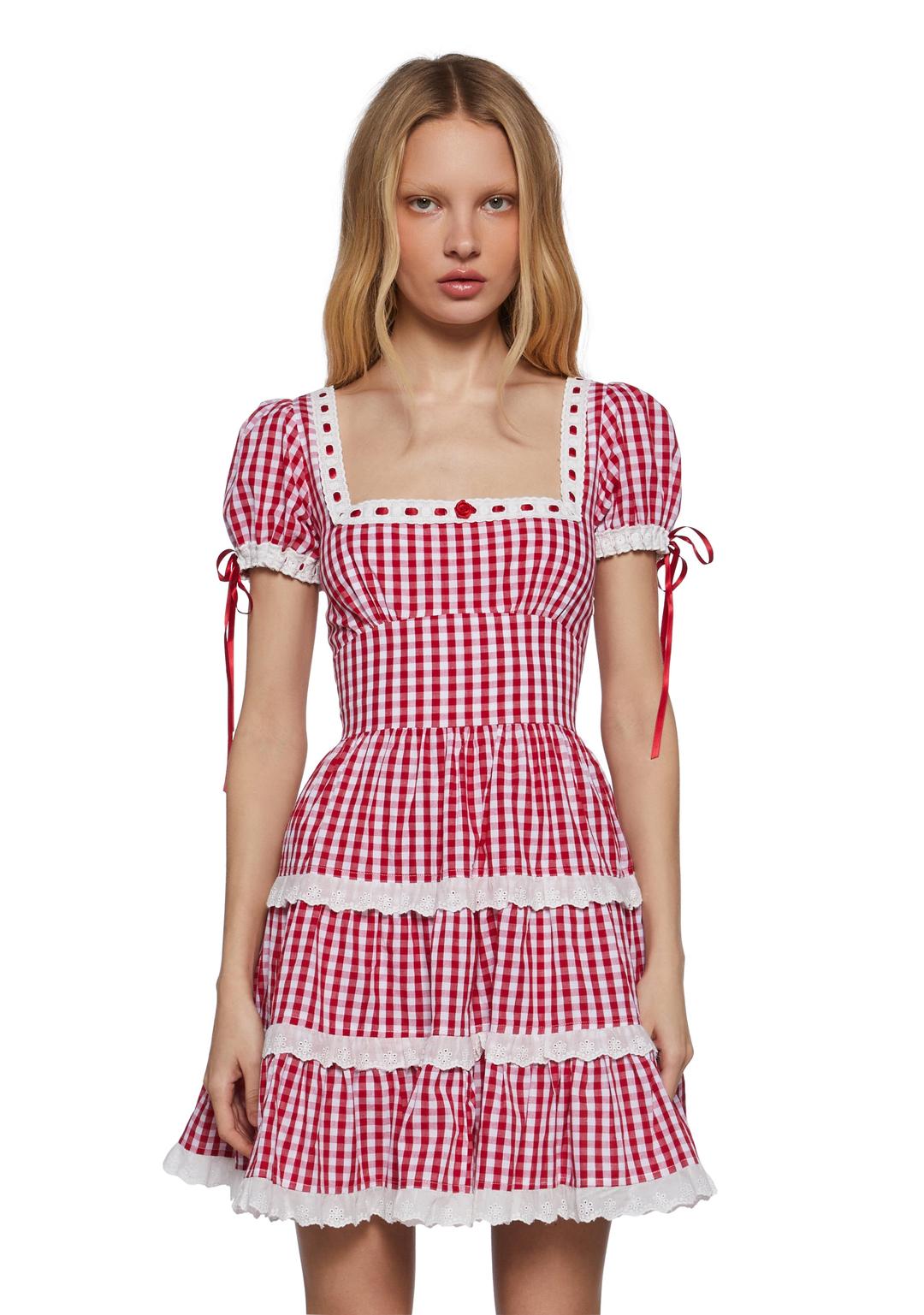 Orchard Lane Babydoll Dress - RED / XX-Small