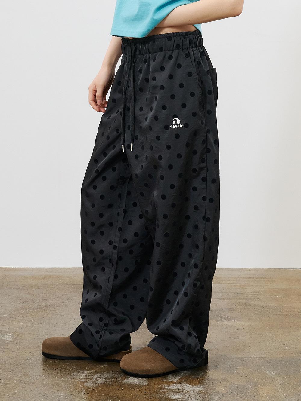 Dot Wide Pants Black