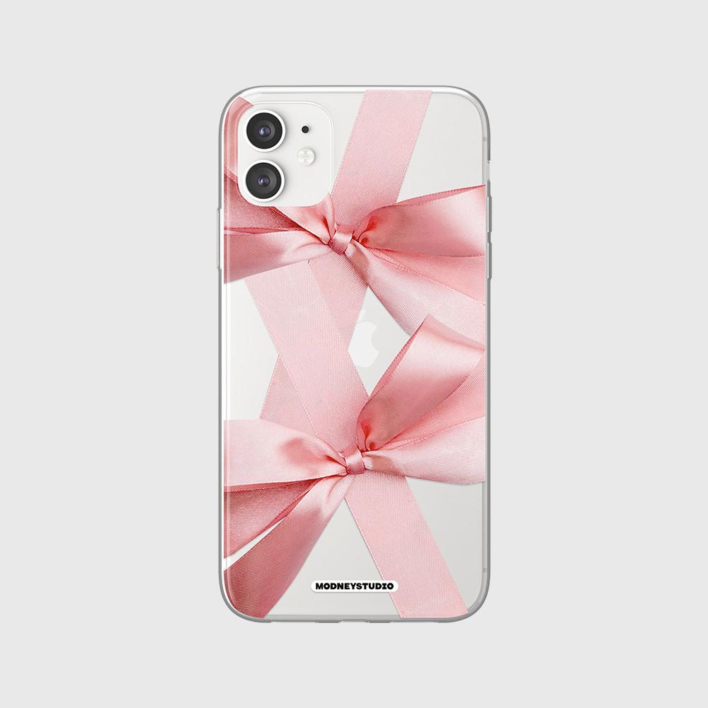 [모드니스튜디오] Ribbon Jelly Hard Phone Case (3color)