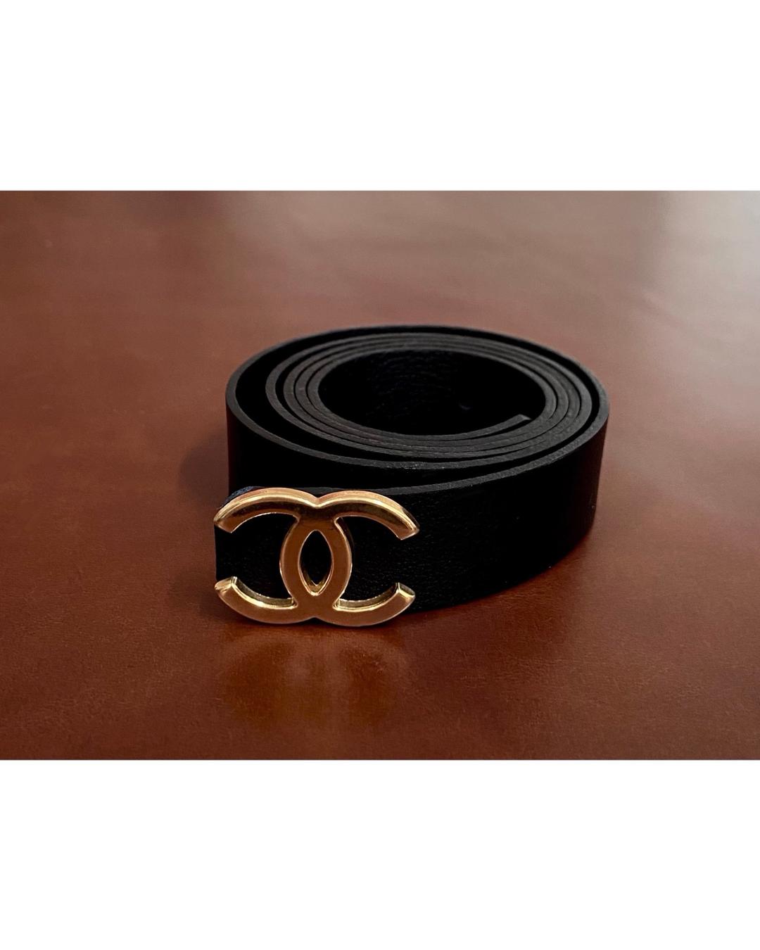 CHANEL hanger CC leather belt no.13