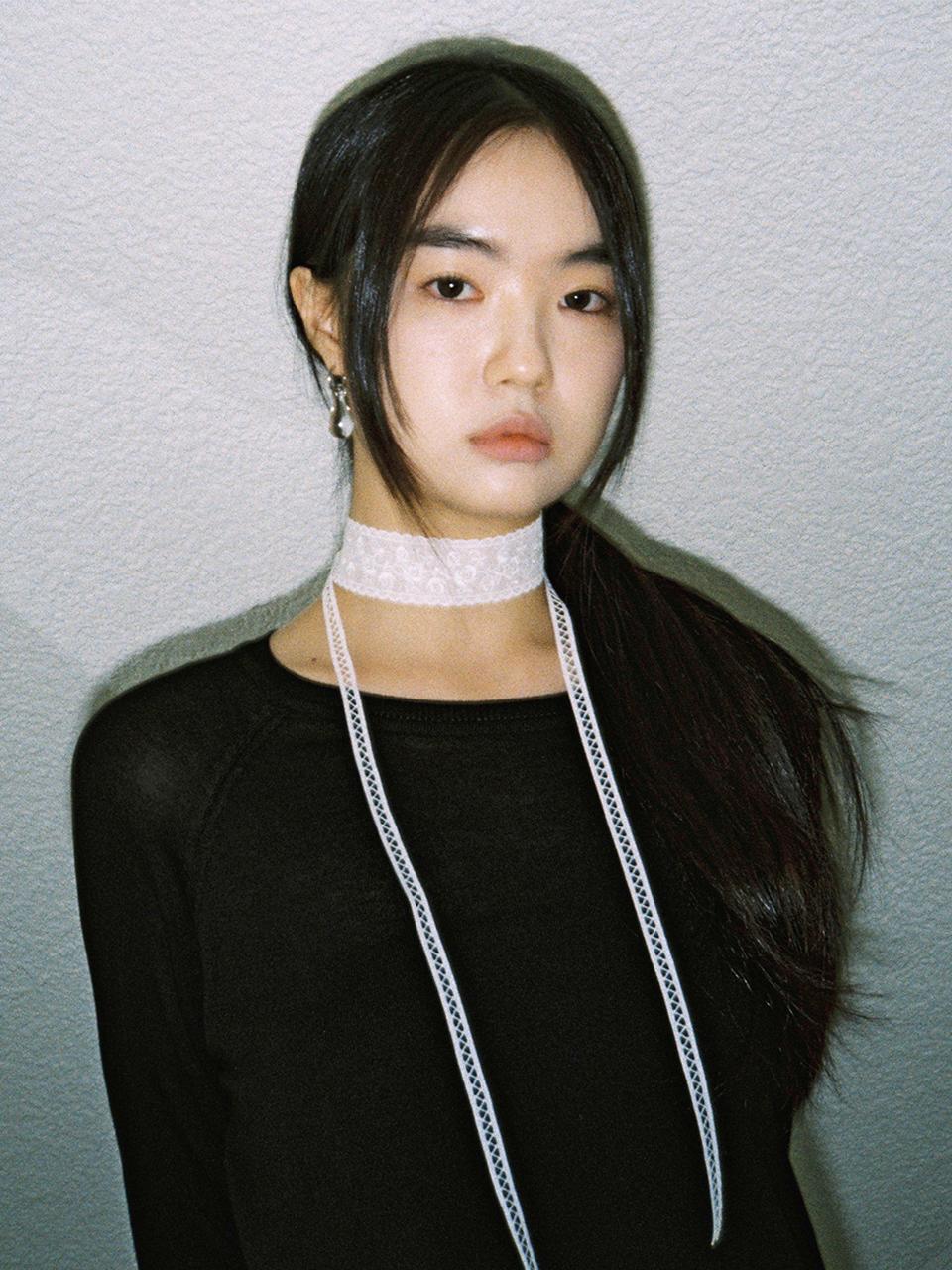 플로럴 레이스 초커목걸이 - 화이트