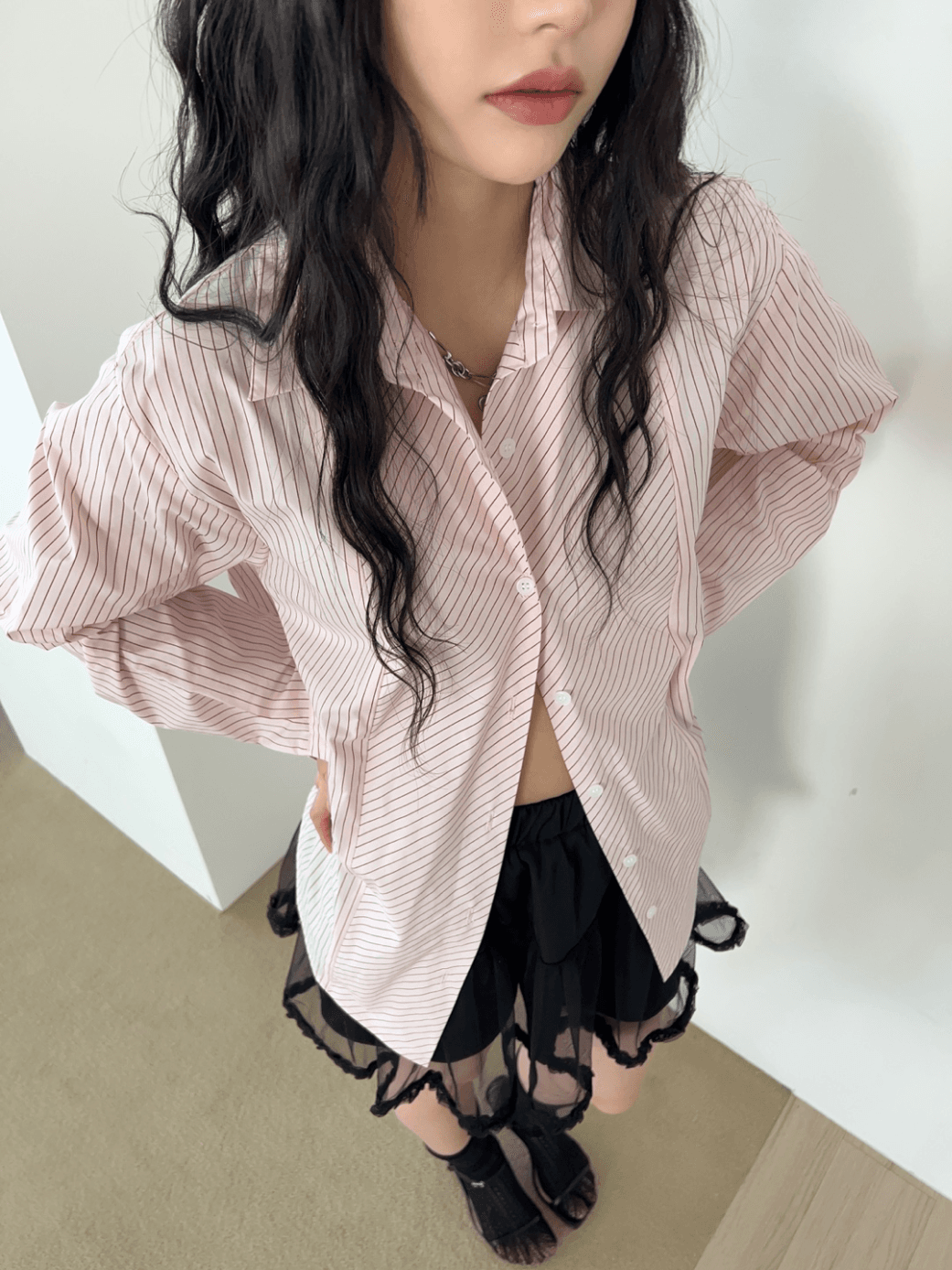 oblique stripe shirt (2color)