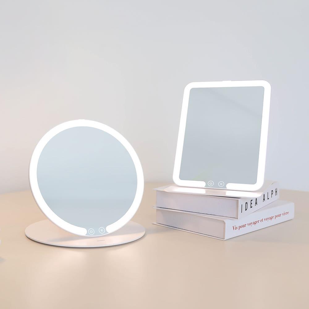 무아스 슬림 폴더블 무선 휴대용 LED 거울(전용 파우치 포함) 조명거울 메이크업 화장대