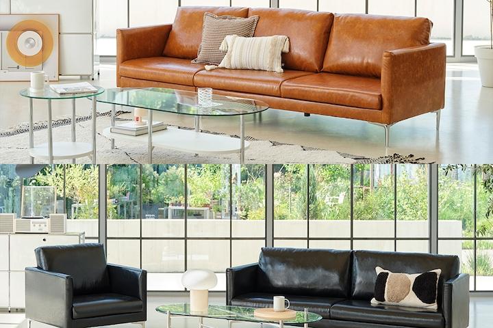 더슨 가죽 소파 1인/3인/4인 3colors