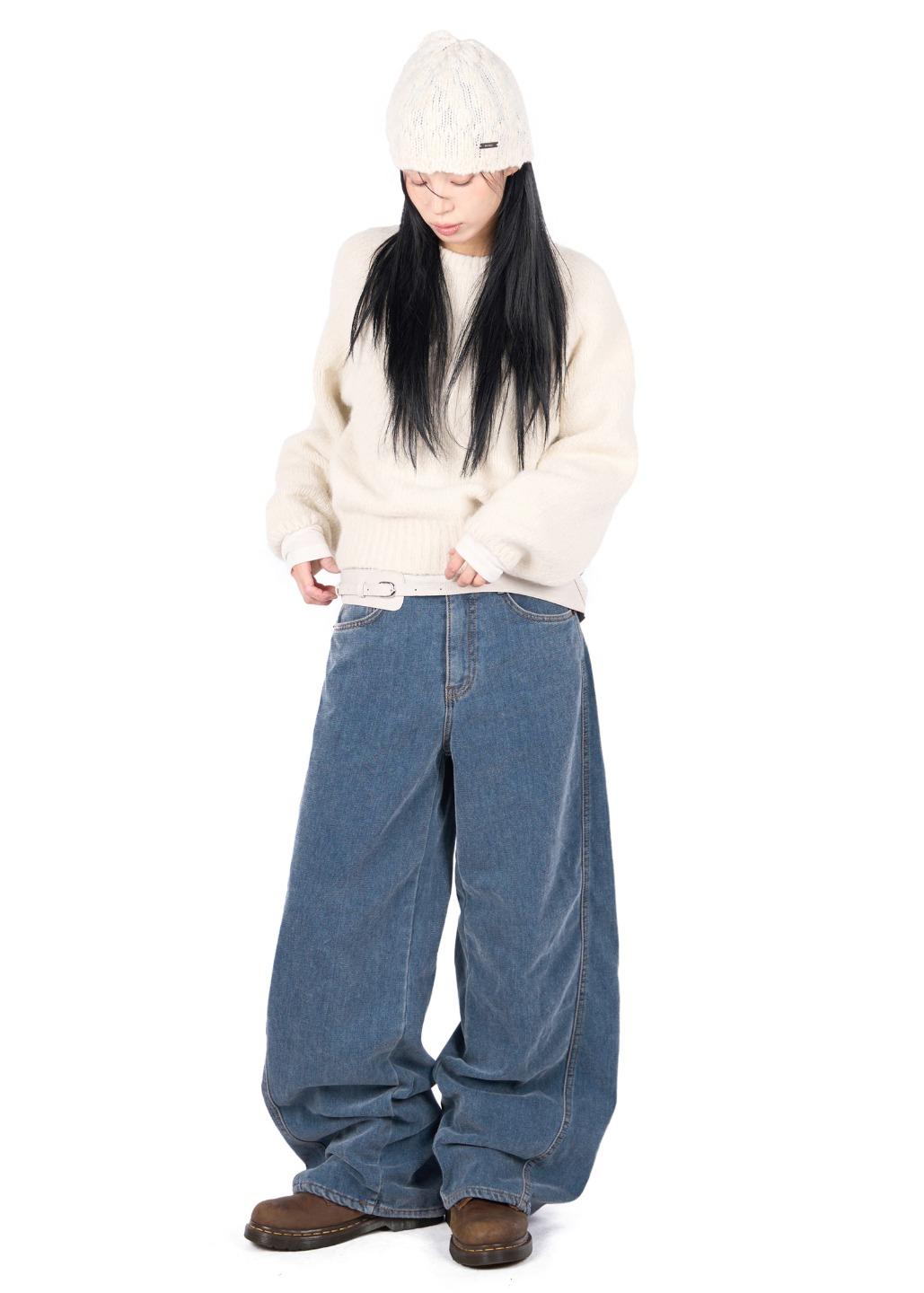 릿킴 VELVET CURVED JEANS