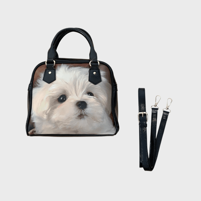 Puppy leather bag