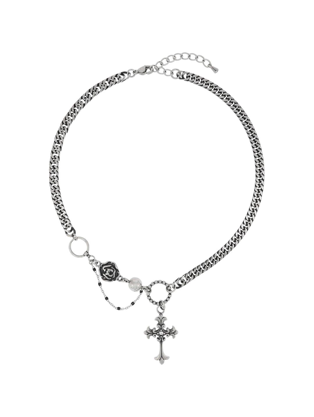 유화 장미 드롭 목걸이