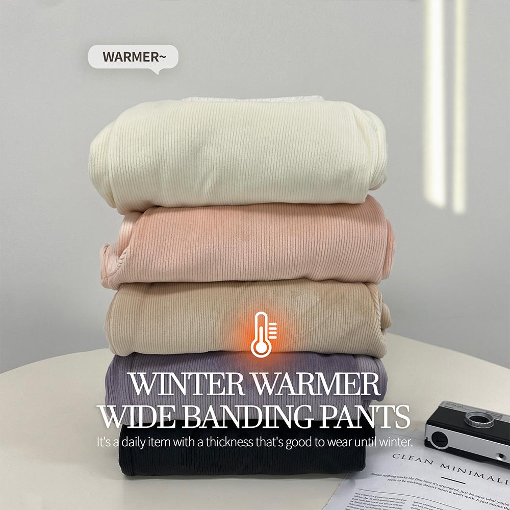 위드후이린 [1+1할인/융기모/완전도톰] 포근 융기모 밴딩 와이드 팬츠 (5color)