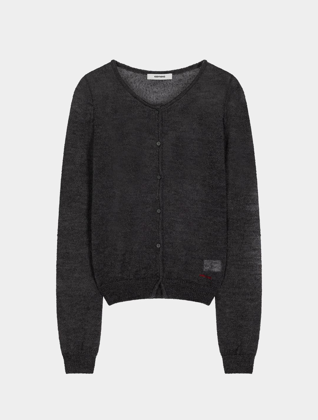 Denish See-Through Cardigan (Charcoal)