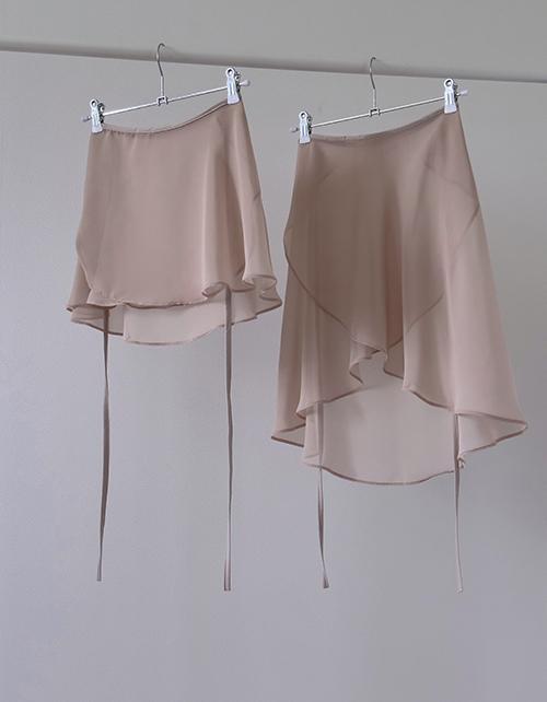 쉬폰스커트-누드베이지