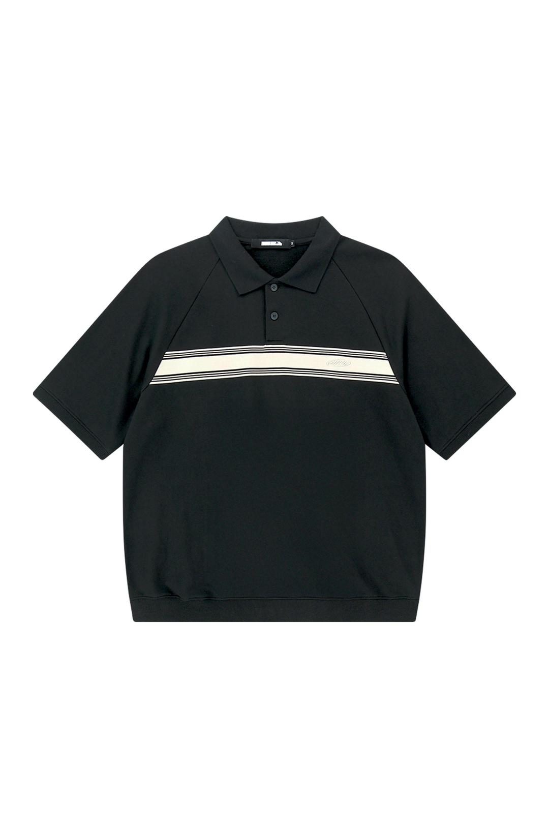 SHORT SLEEVE POLO SWEAT [BLACK]