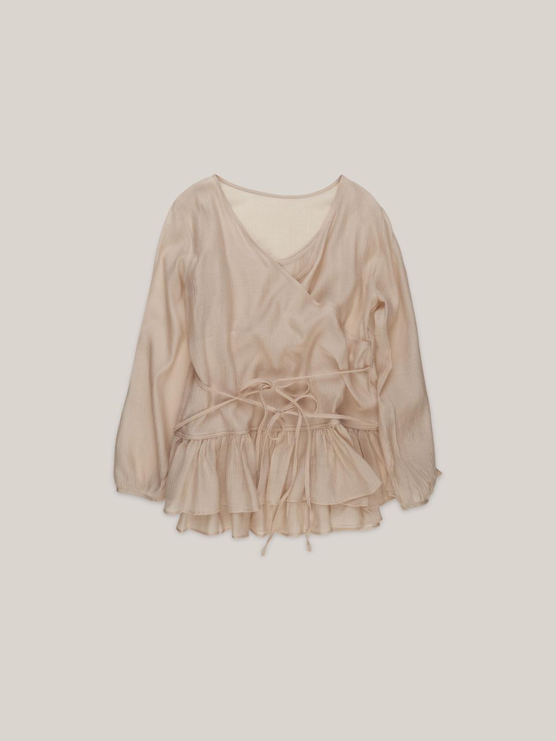 FRILL BLOUSE SET-UP  [ BEIGE ]
