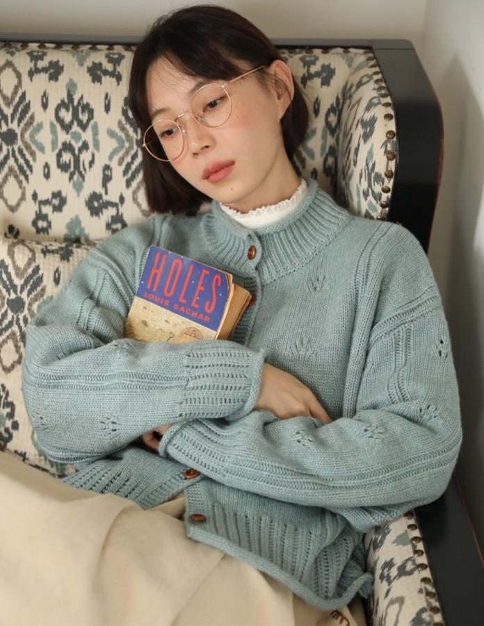 ODD MAKER 레트로 울 니트 가디건 (2color)