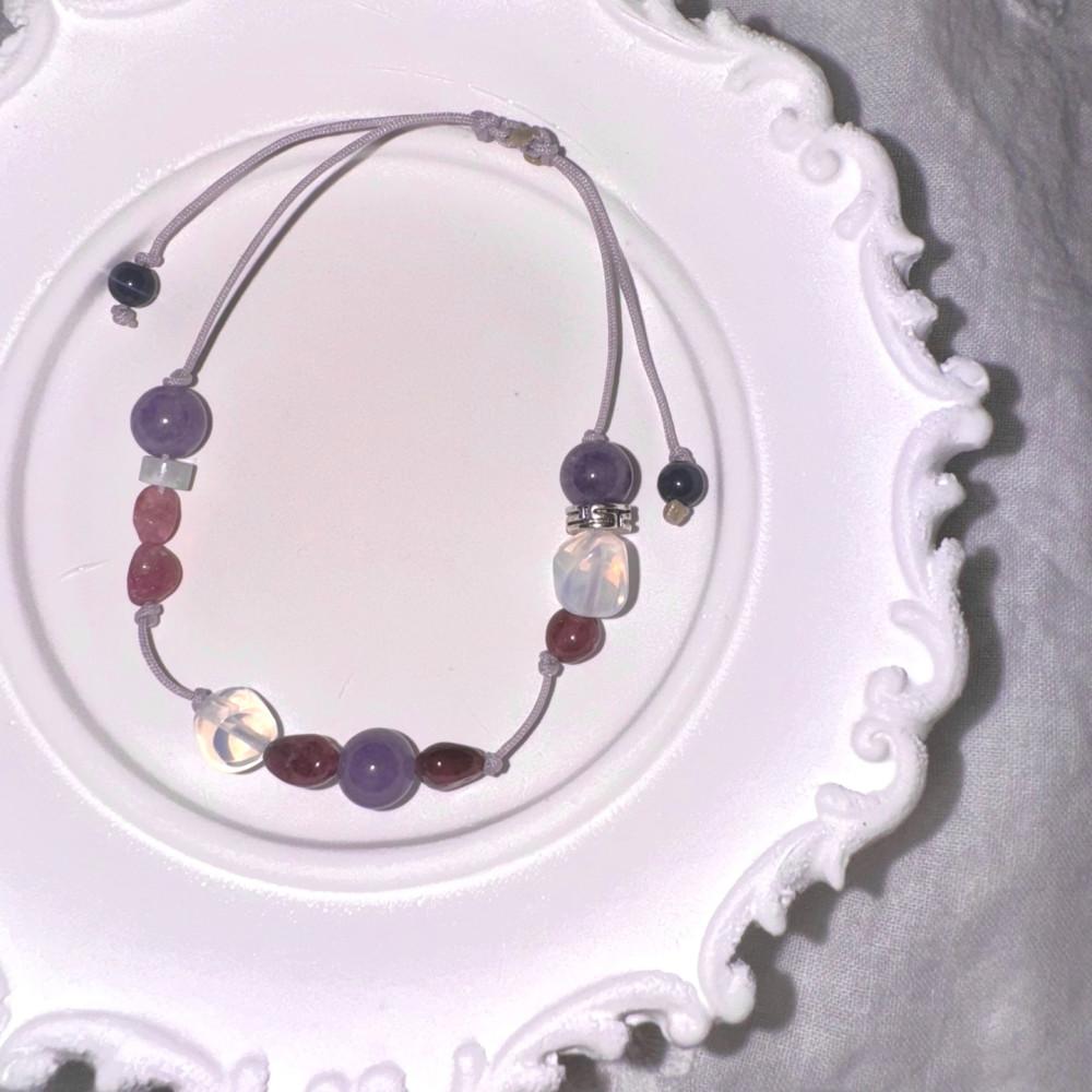 유메 블루레이스 원석 매듭 팔찌