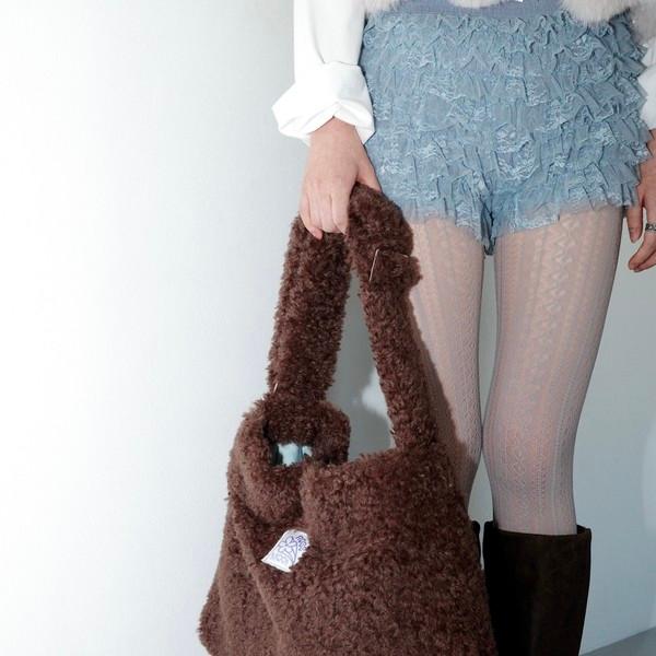 [2차 재입고]Teddy fluffy big bag _ dark brown
