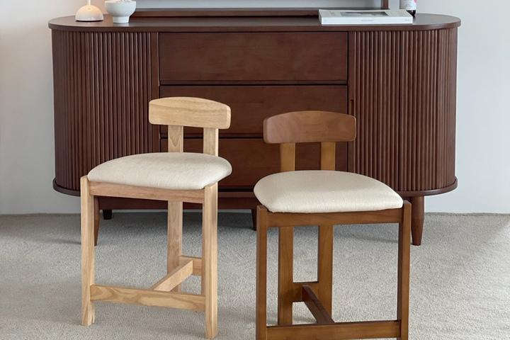 폴카 원목 화장대의자 화장대 스툴 의자