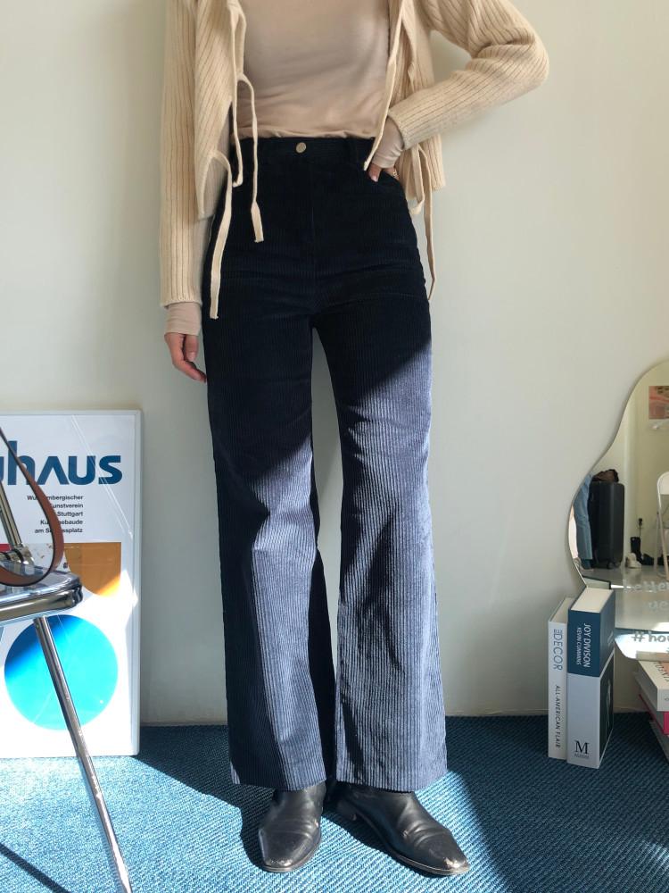 (부분 당일발송)(주문폭주)코듀로이 하이 슬림와이드 골덴팬츠(오렌지,네이비,브라운)