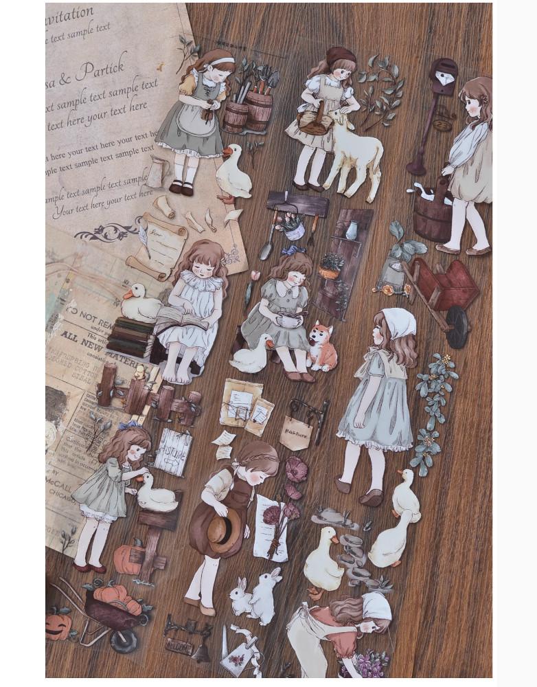 소분컷 100cm 농장 소녀 pet 마스킹 테이프