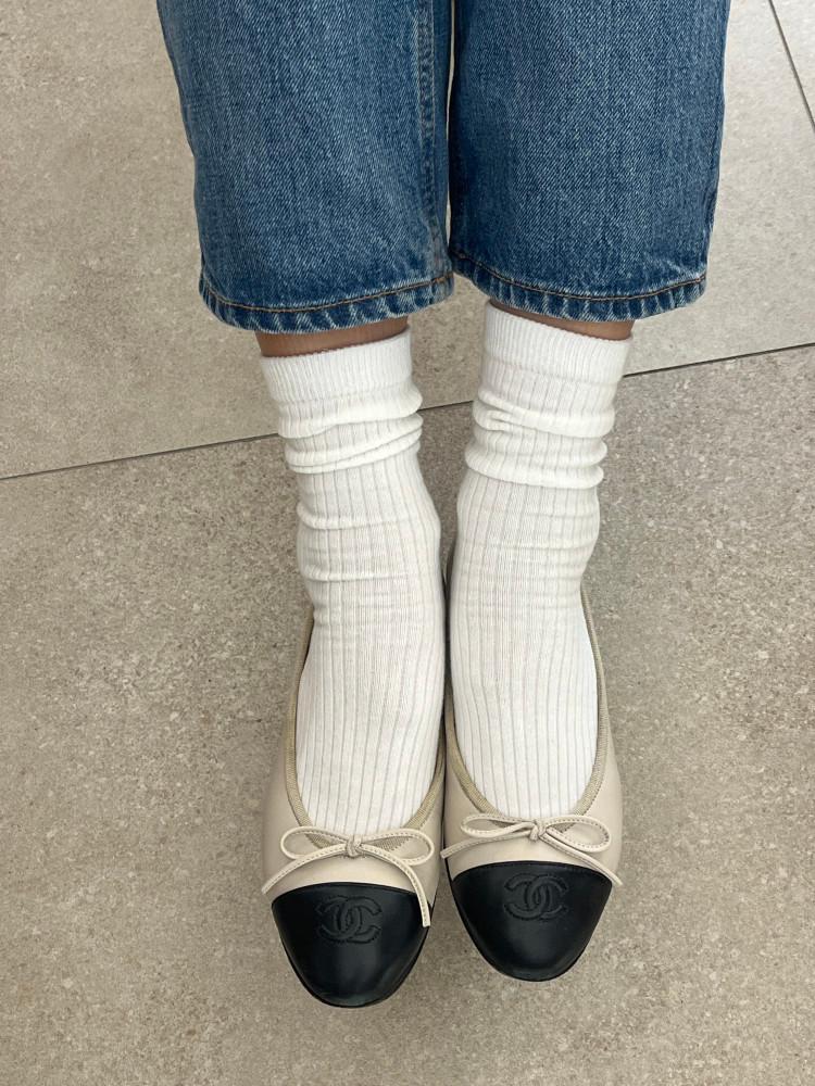 [가넷] 롱 골지 데일리 양말 (3color)