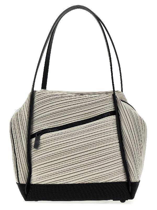 BIAS 플리츠 레더 핸들 토트백