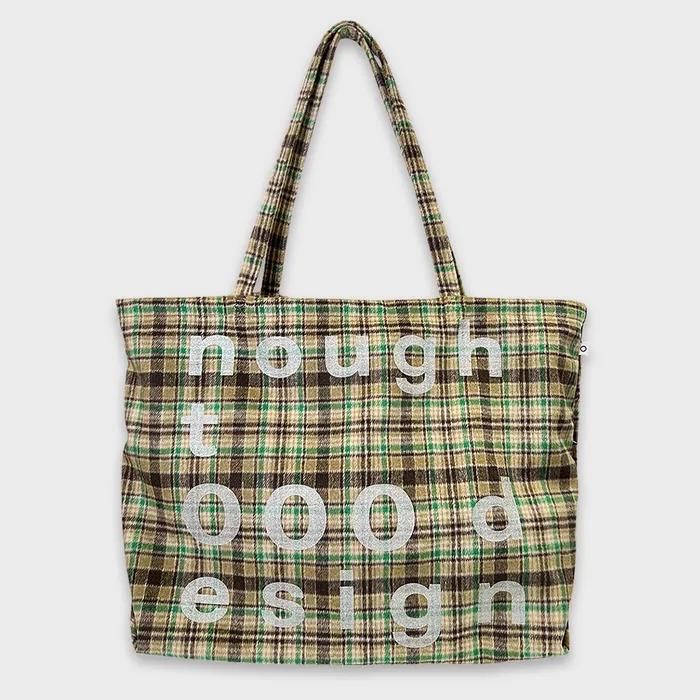 000design Check Shopper Bag / Green
