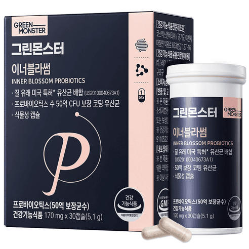 그린몬스터 질 유래 여성 유산균 이너블라썸 50억 CFU, 30정, 1개