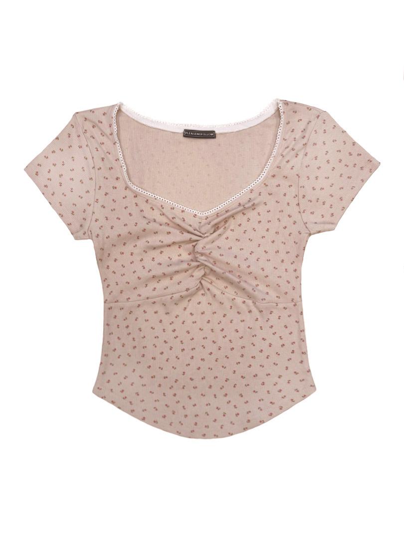 Daisy Lace Shirring Short Top