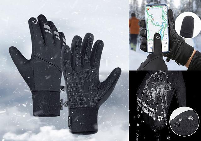 방풍 방수에 터치 스크린 기능까지 구우스 스마트 터치 장갑 (블랙/ Size: M~L)