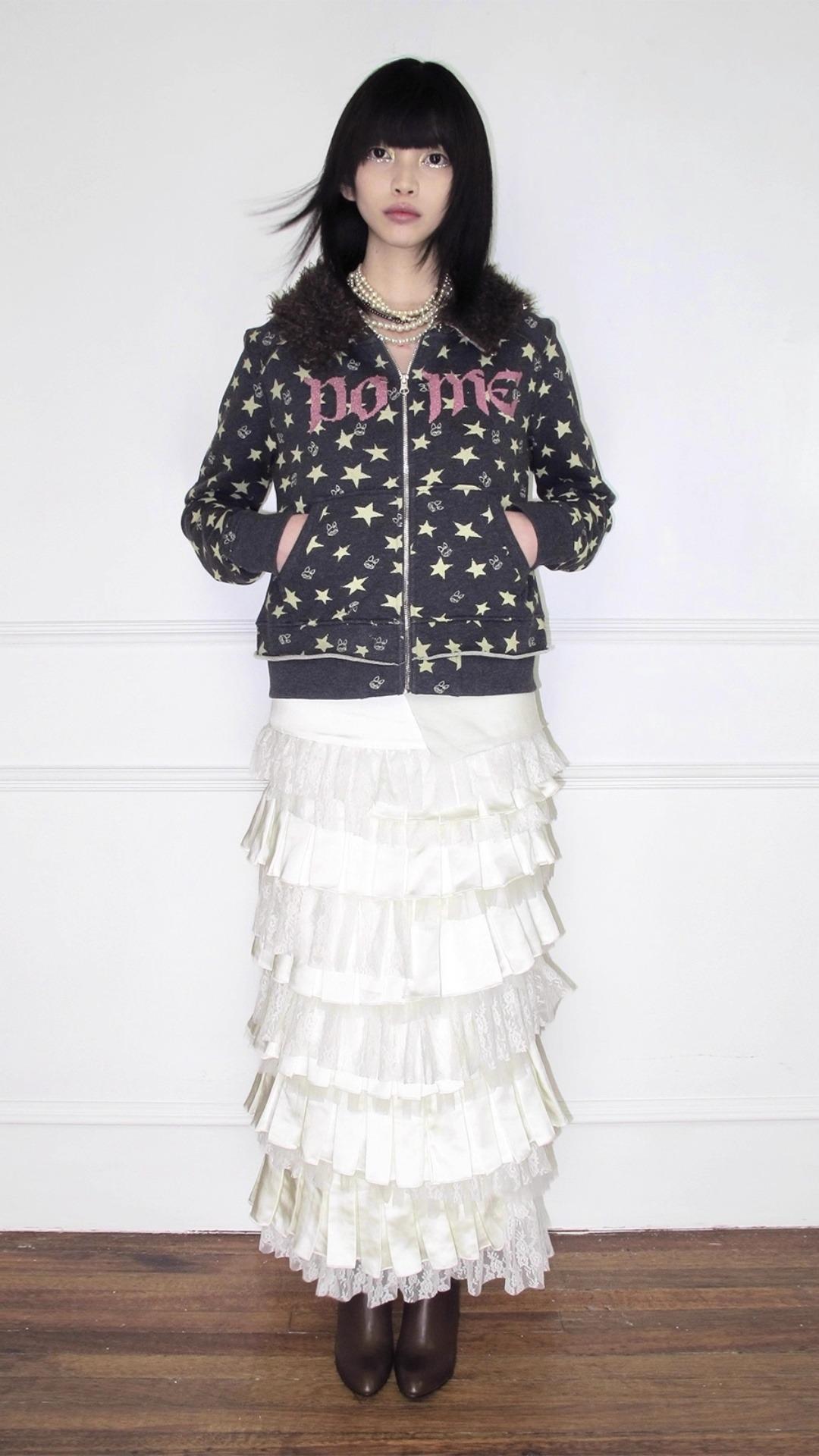 [lis calla] Fur Trimming Hooded Zip-Up