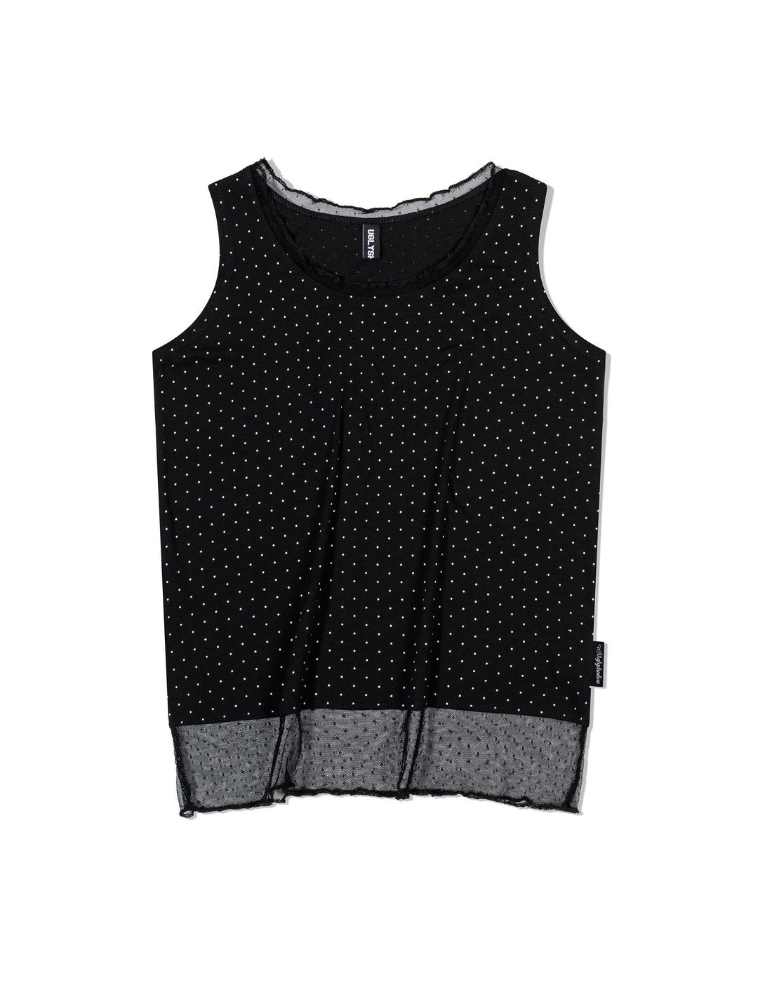 DOTTED LAYERED SLEEVELESS(BLACK)