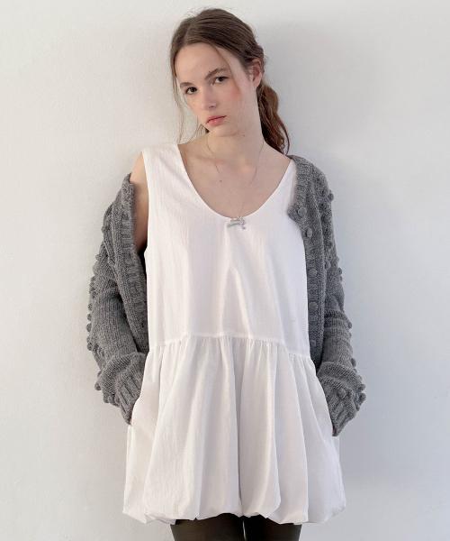 Balloon Mini Dress (White)