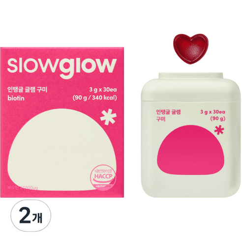 슬로우글로우 인탱글 글램 구미 4g, 30정, 2개 - 비타민C | 쿠팡