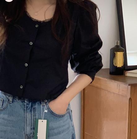 이런 상품 어때요? 미엘 로렝 블라우스 레이스 퍼프 크롭블라우스