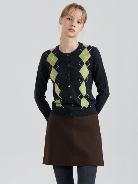 Argyle Knit Cardigan