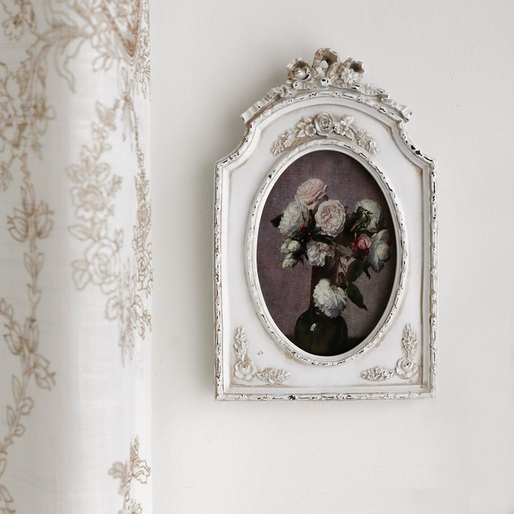 리본 갈란드 화이트 쉐비시크 사진 액자 프레임 인테리어 앤틱 빈티지 소품