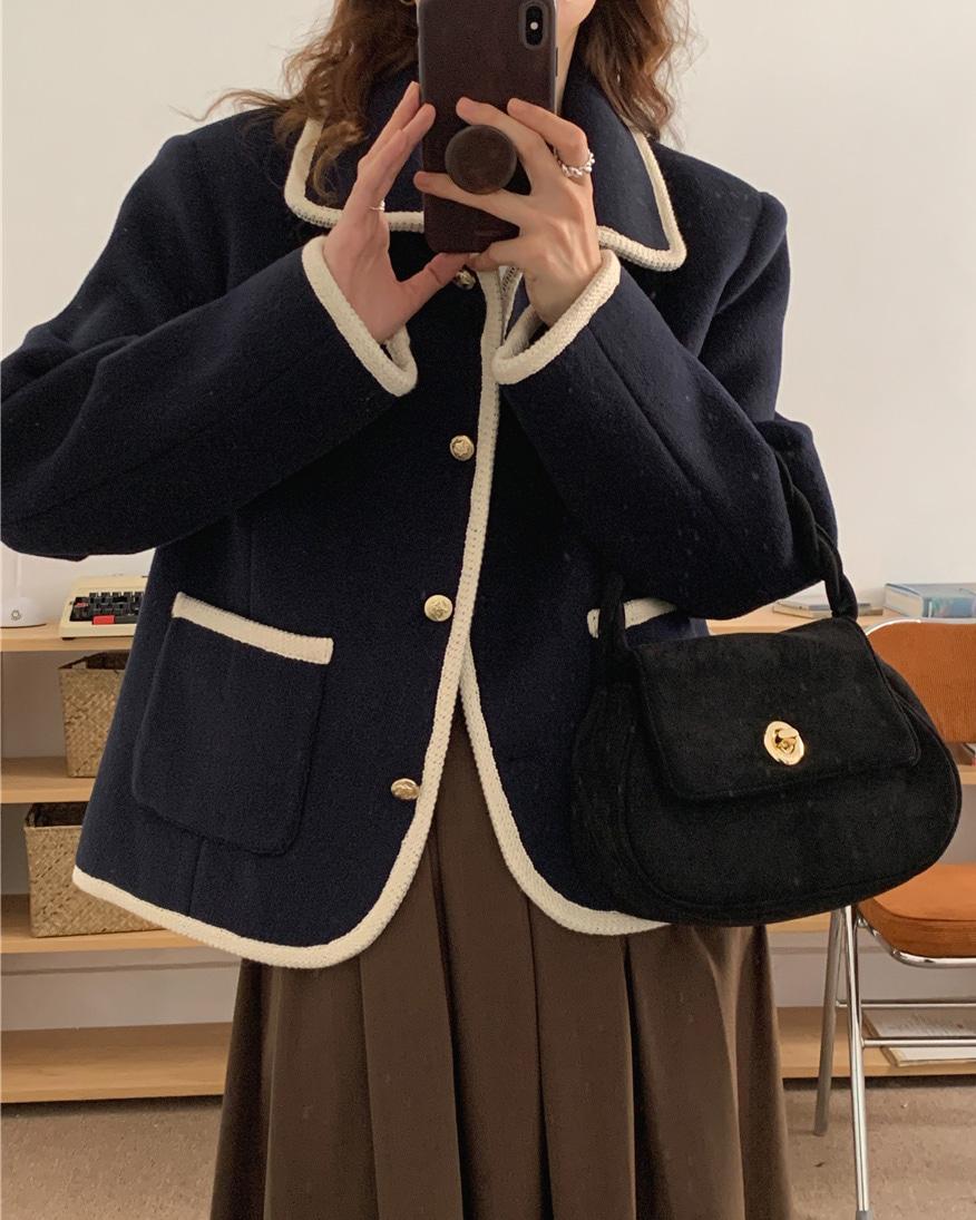 [Youli] 드웨인 배색 울 자켓 /2Color