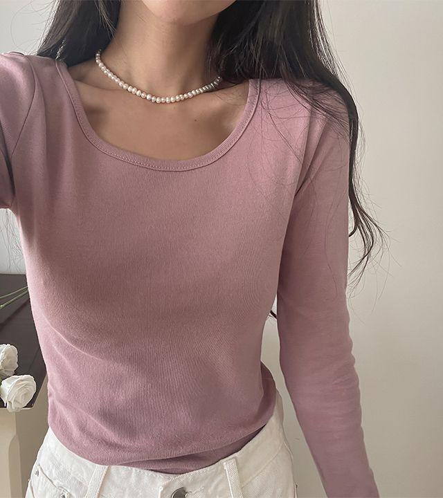 반팔 1만장 돌파! (1+1할인/예쁜핏보장) 긴팔ver 몸매 진짜 예뻐보이는, 쫀쫀 유넥 무지 슬림핏 이너 긴팔 티셔츠 9color