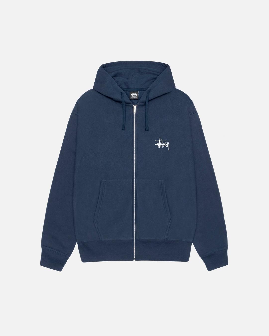 BASIC STÜSSY ZIP HOODIE - Navy / M