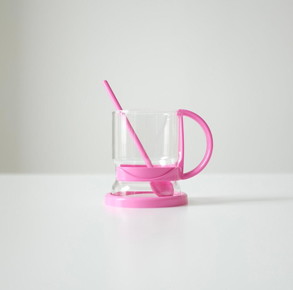 [vintage] ﻿﻿﻿Pink plastic handle cup 70's 핑크 핸들 글라스 컵